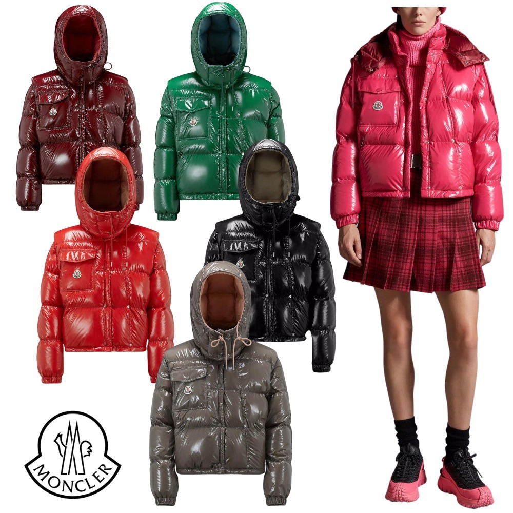 【MONCLER】ショート ダウンジャケット フード付 ロゴ 全６色
