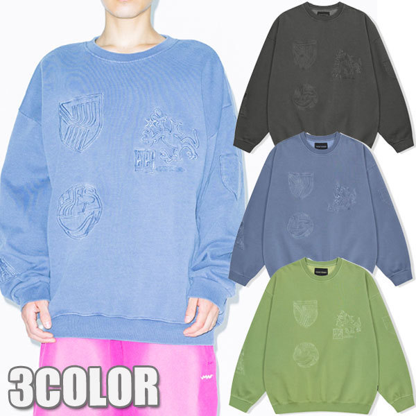 スウェット・トレーナー YESEYESEE Y.E.S Pigment Embroidery Sweatshirt MY1083