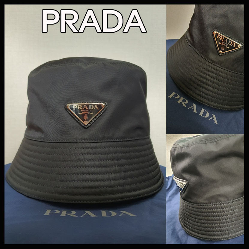 人気 ★PRADA★ RE-NYLON BUCKET HAT BLACK