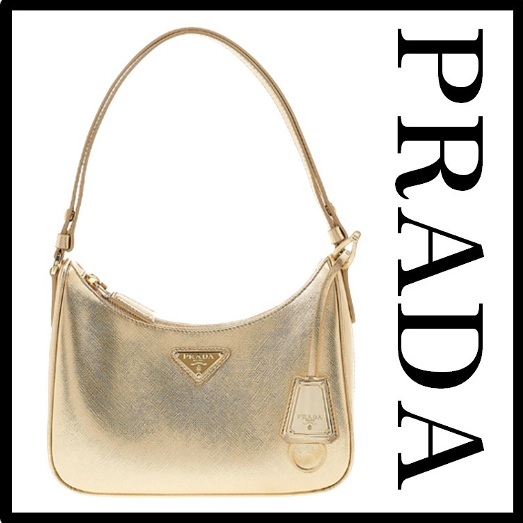 ★関税込★PRADA★ロゴ入り サフィアーノ ショルダーバッグ★