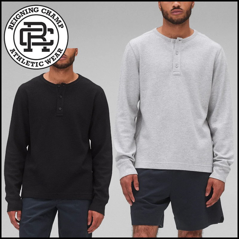 【Reigning Champ】ワッフルニット・ヘンリーネックシャツ