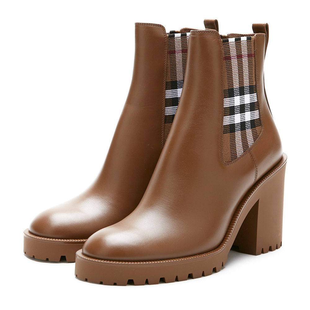 Burberry★レディース チェックレザーアンクルブーツ