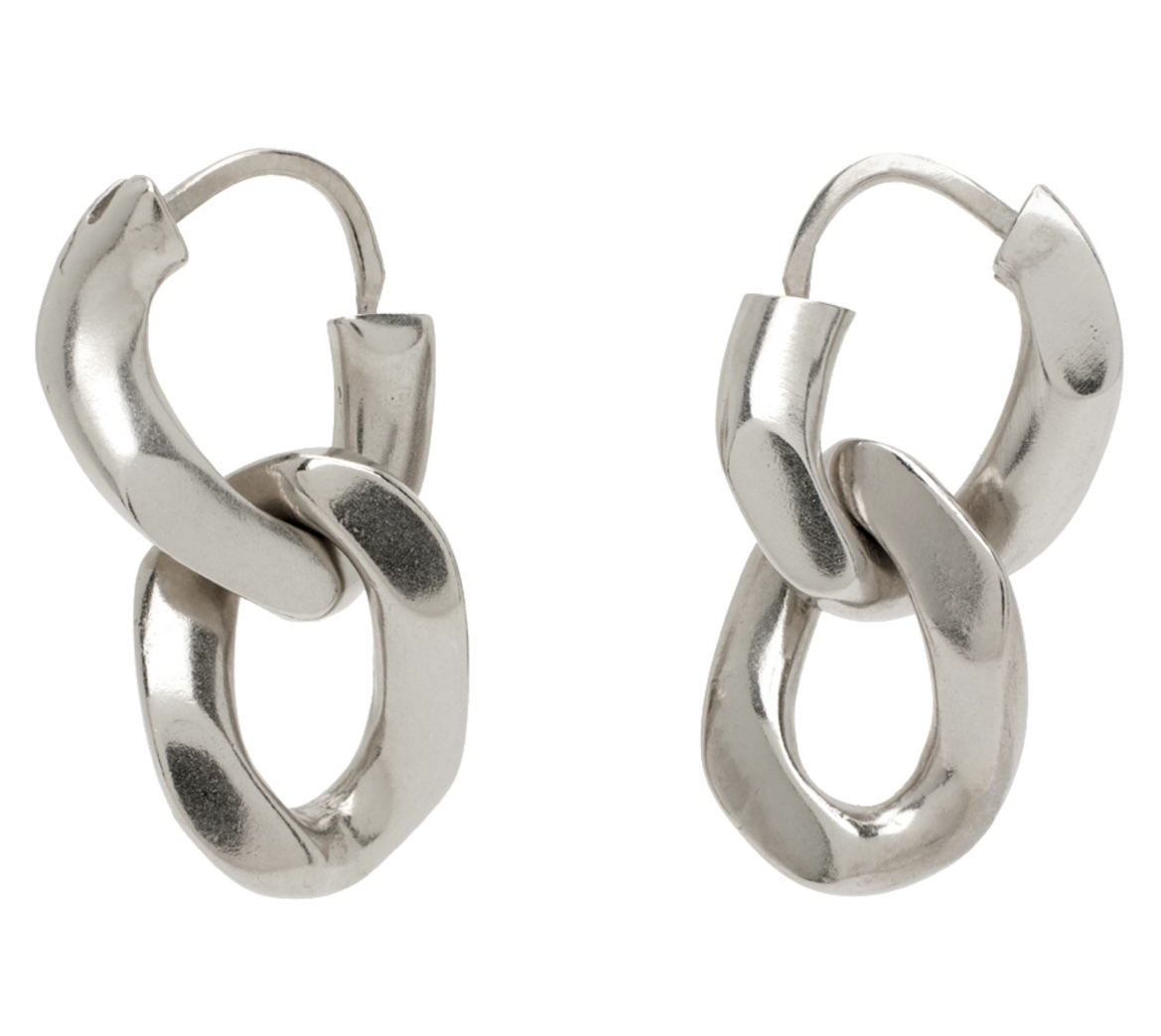 Maison Margiela スターリングシルバー Double Curb Link ピアス