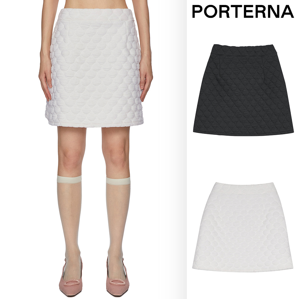 【PORTERNA】Sheath quilted short skirt