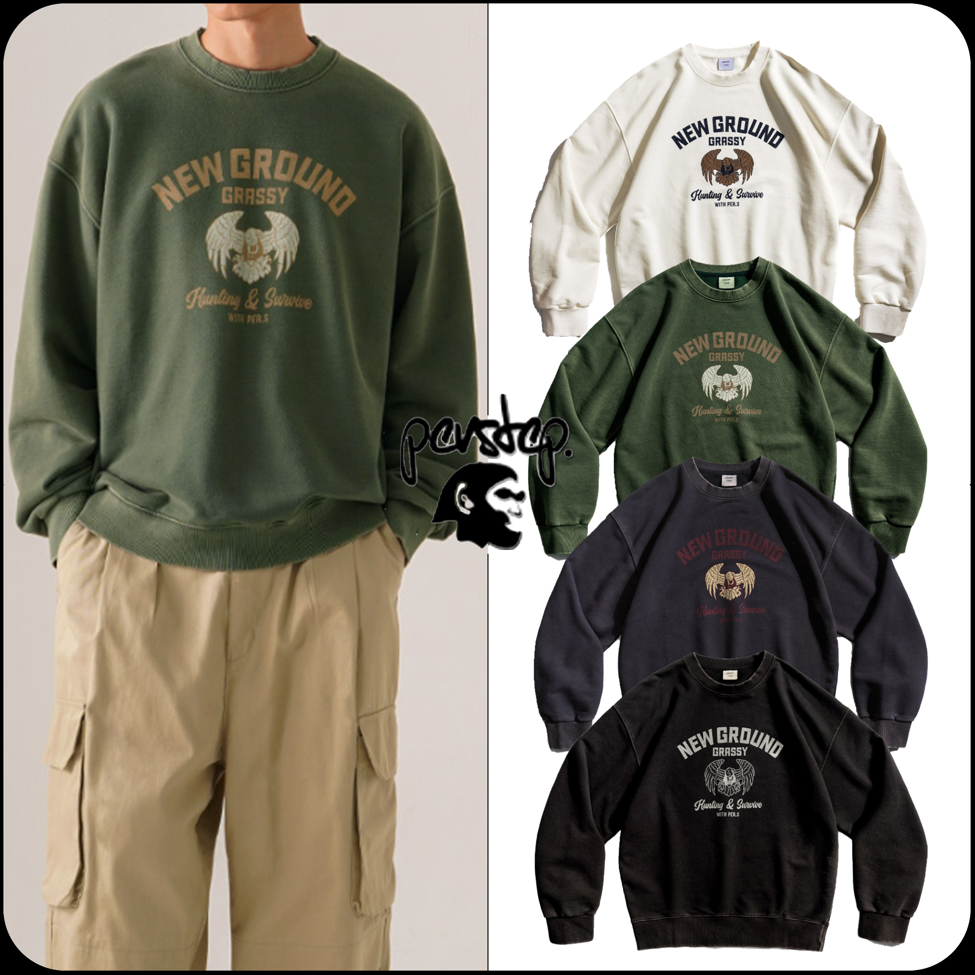 [PERSTEP]★ RUST SWEAT SHIRT