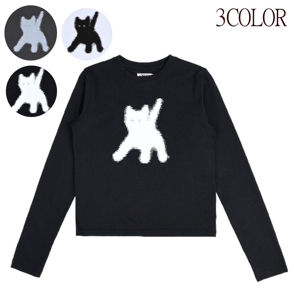 Tシャツ・カットソー AEAE FLASHED CATS EYE L/S BKS765