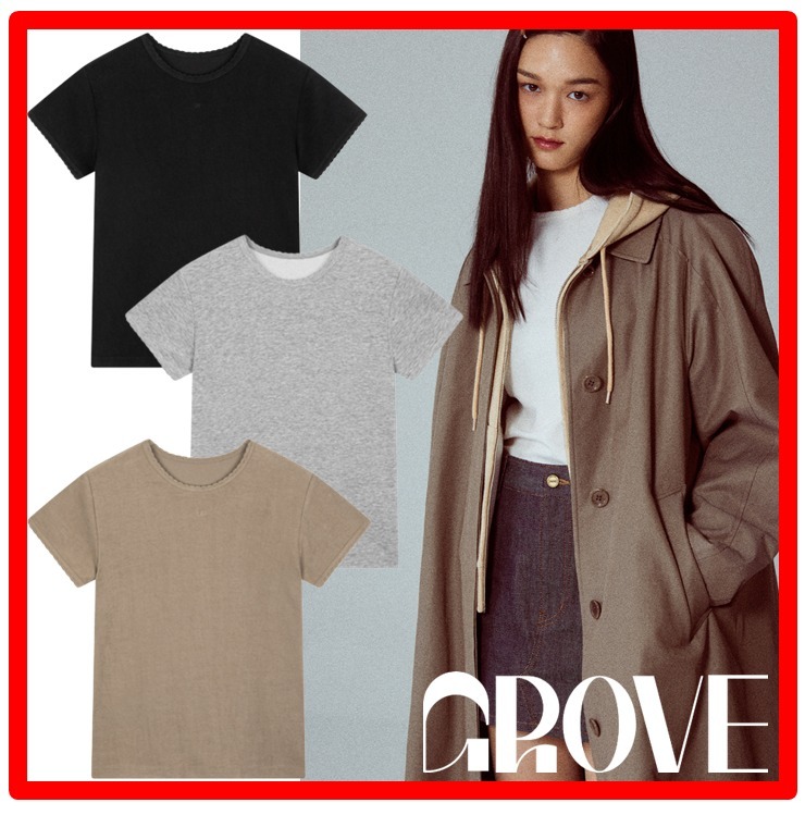☆韓国の人気☆【GROVE】☆23FW VELVET IZI T-SHIR.T☆
