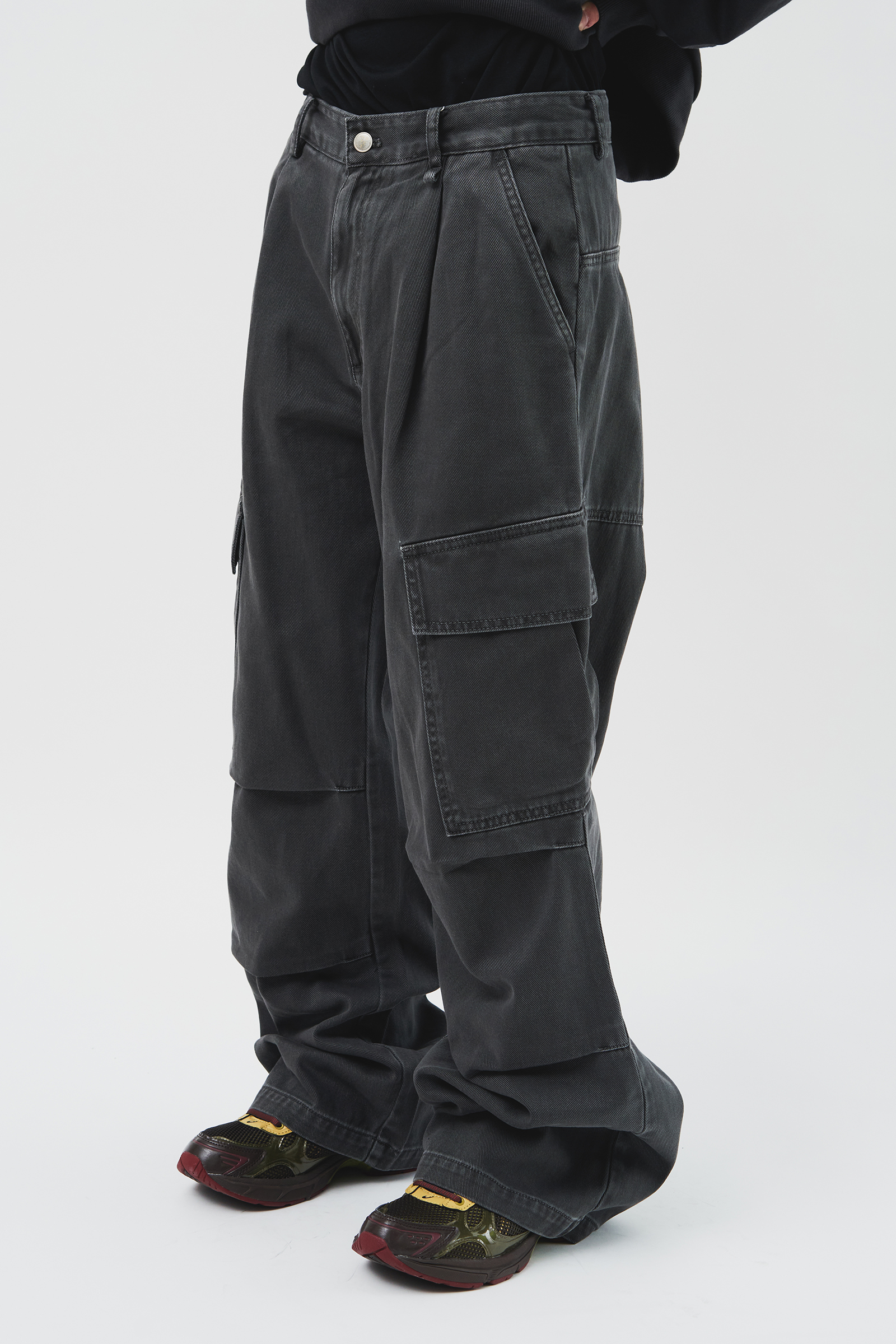 HI FI FNK】Mens Cargo Wide Denim (HI FI FNK/カーゴパンツ