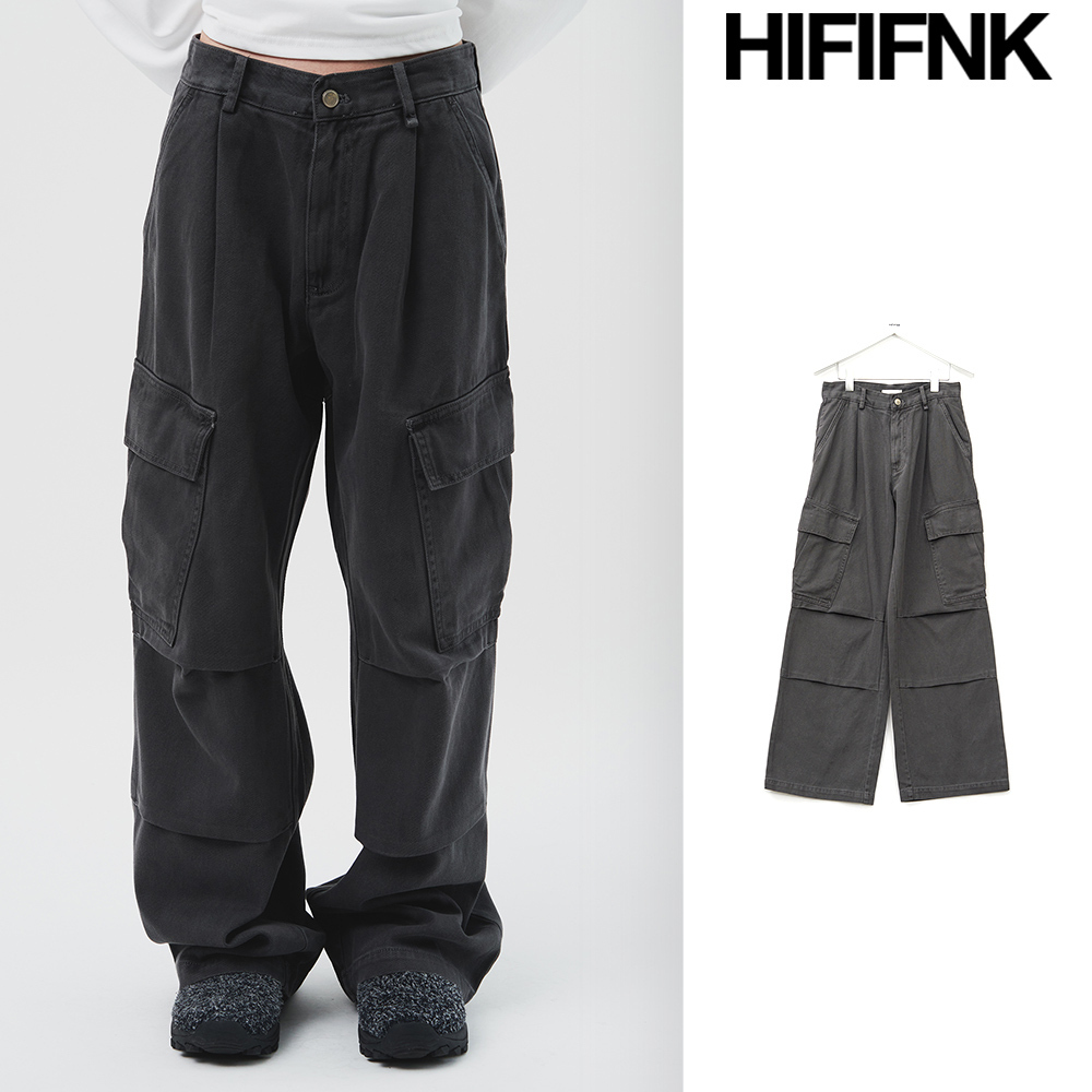 【HI FI FNK】Mens Cargo Wide Denim