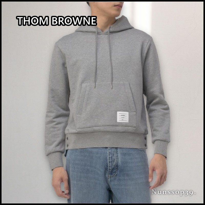 【THOM BROWNE】送料/関税込 Cotton Hoodie With Tricolor Band