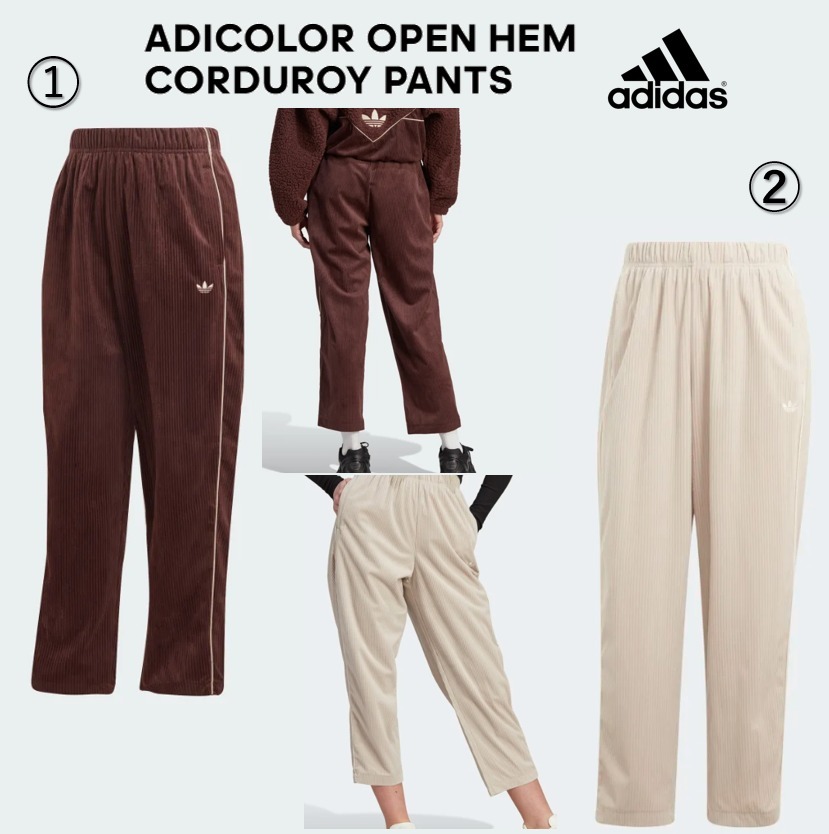 モコモコ！アディダス ADICOLOR OPEN HEM CORDUROY PANTS選択2色