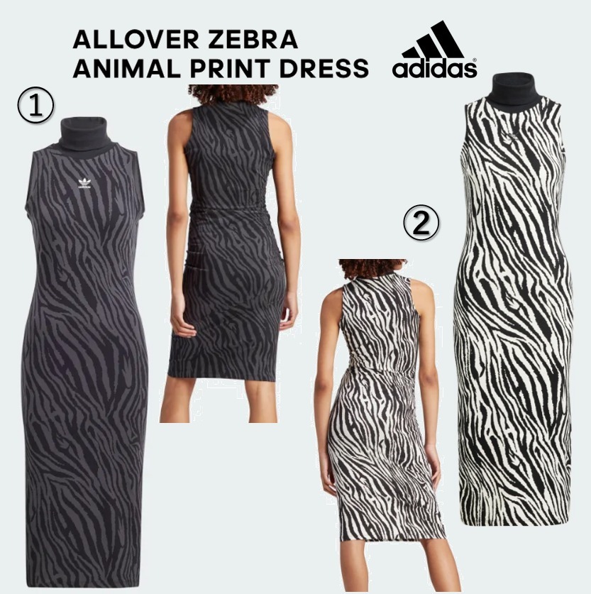 大人気☆アディダスALLOVER ZEBRA ANIMAL PRINT DRESS☆選択２色
