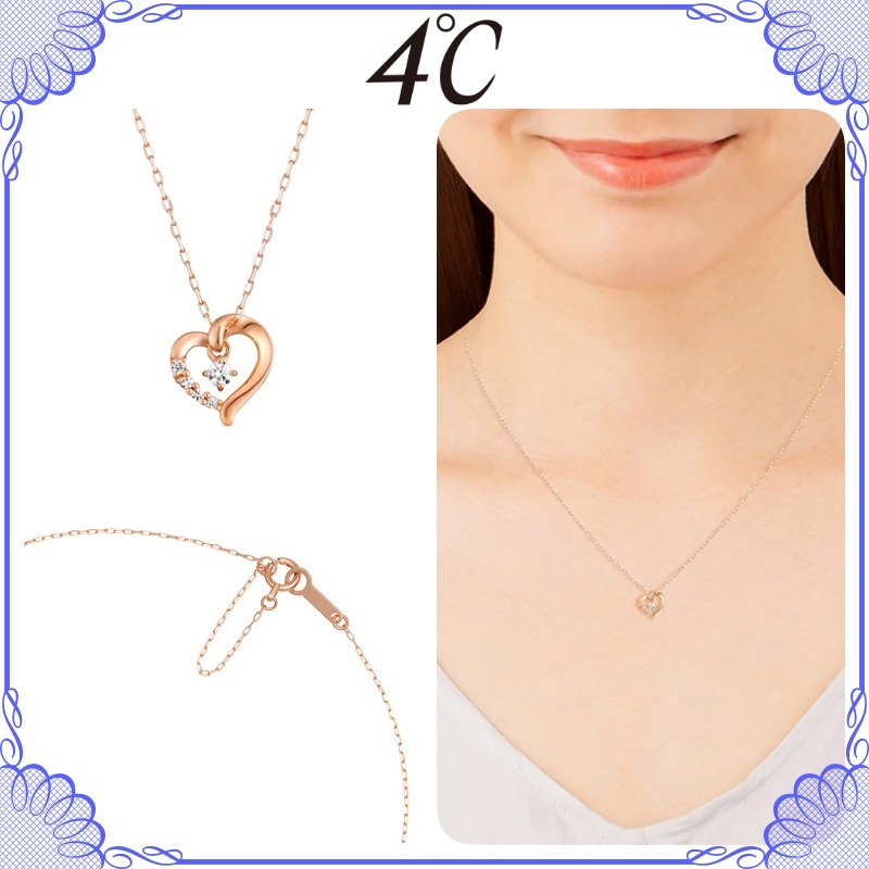 大人気!! 4℃ K10 ピンクゴールド ネックレス