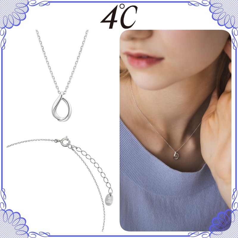 大人気!! 4℃ エターナルシルバー しずくモチーフ ネックレス