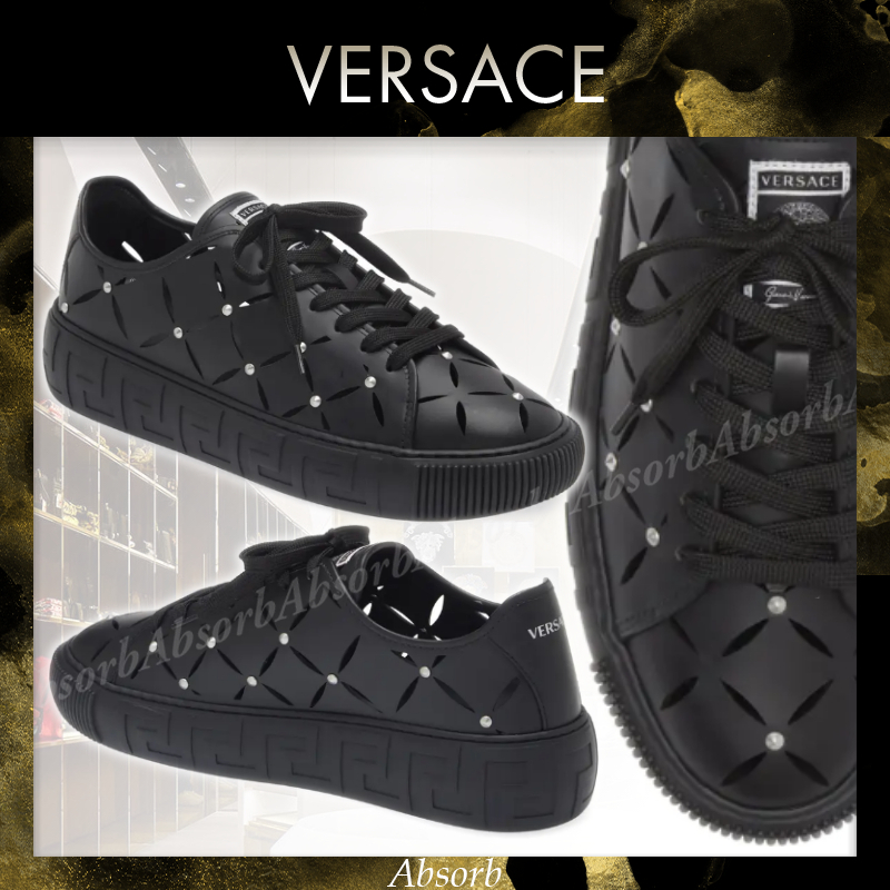 【23AW NEW】VERSACE_men / La Greca カットアウト スニーカー
