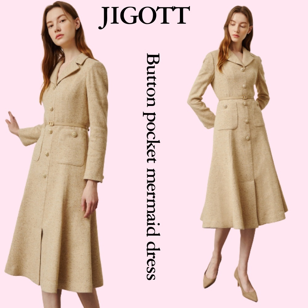 ◆JIGOTT(ジゴット)ボタンポケットマーメイドワンピース