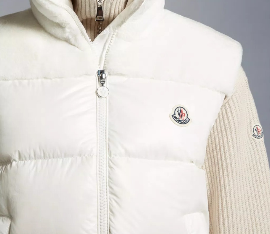 MONCLER 2023/24秋冬新作 異素材MIX ロゴ付きダウンベスト LEMPA