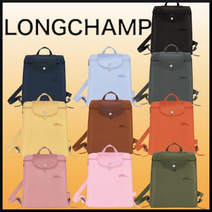 Longchamp Backpacks Unisex Street Style Plain Bridal Logo Backpacks