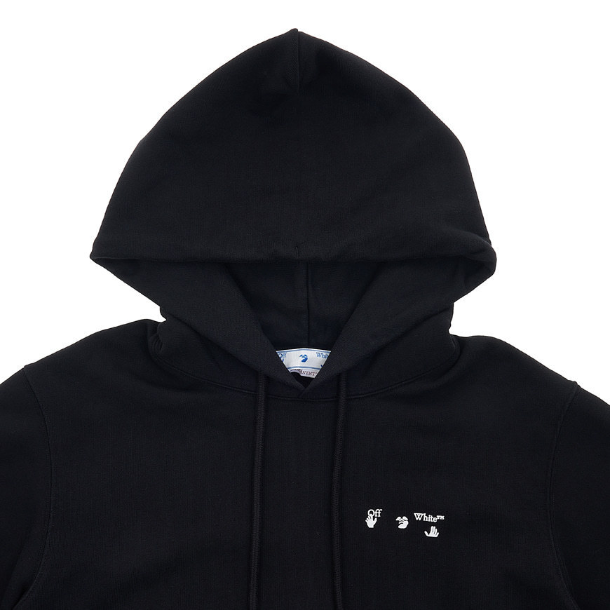 《OFF-WHITE》 OMBB097C99FLE011 1001 HAND OFF フードTシャツ