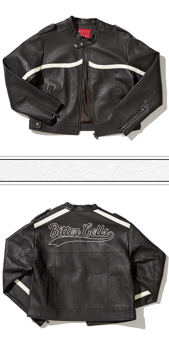 23FW●BITTER CELLS●LINE LEATHER JACKET ジャケット 韓国人気 23FW○BITTER CELLS○LINE LEATHER JACKET ジャケット 韓国人気