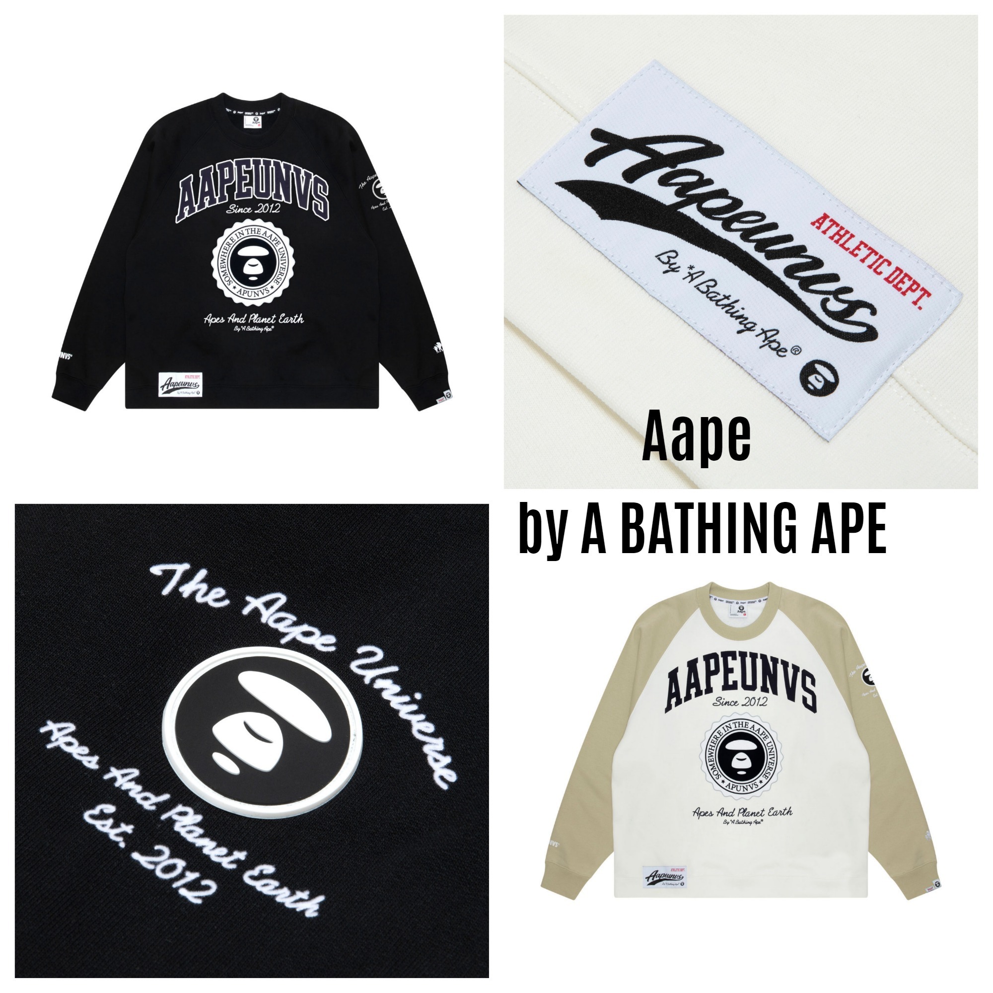■Aape by A BATHING APE■Moonface ラグラン スウェット