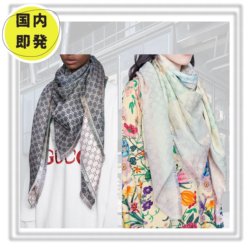 国内即発*GUCCI*グッチ*GGジャカード ショール