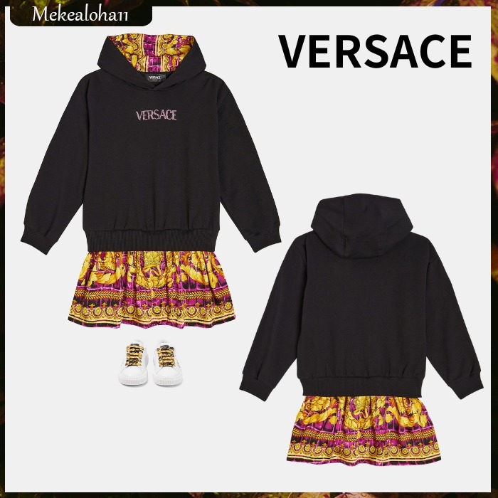 VERSACE☆キッズ ロゴプリント コットンブレンドドレス