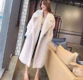 ロング丈 フェイクファー ボアコート アウター もこもこ 無地