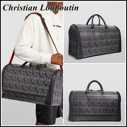 Christian Louboutin Boston Bags Monogram Unisex 2WAY Leather Logo Boston Bags