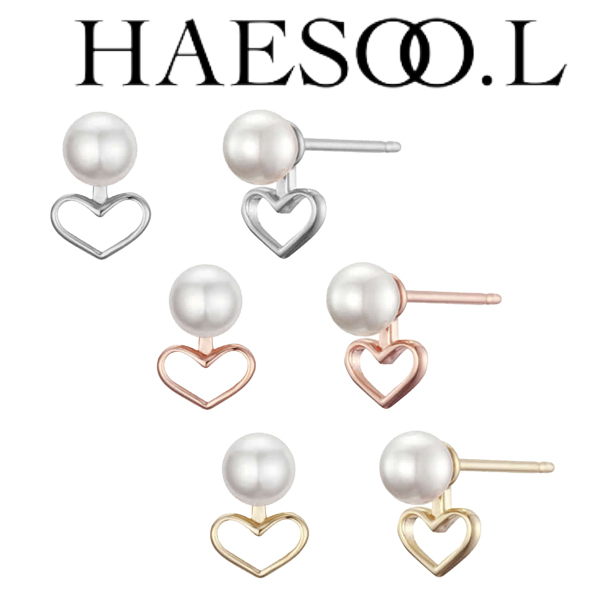 【HAESOOL】パールリングハート★ピアス★送料・関税込★3色