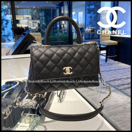 CHANEL-Matelasse-Caviar-Skin-COCO-Handle-2Way-Bag-Blue-A92990