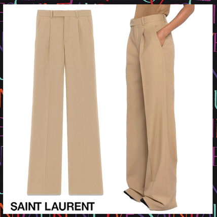Saint Laurent フレアパンツ アイボリー ハイウエスト DHL 直営 Saint Laurent フレアパンツ アイボリー ハイウエスト DHL 直営