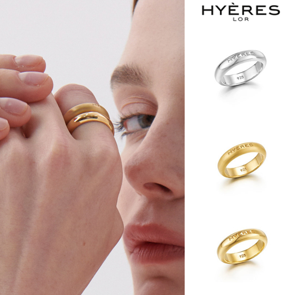 【HYERES LOR】23FW★ Champagne Full Moon Slim Silver Ring M