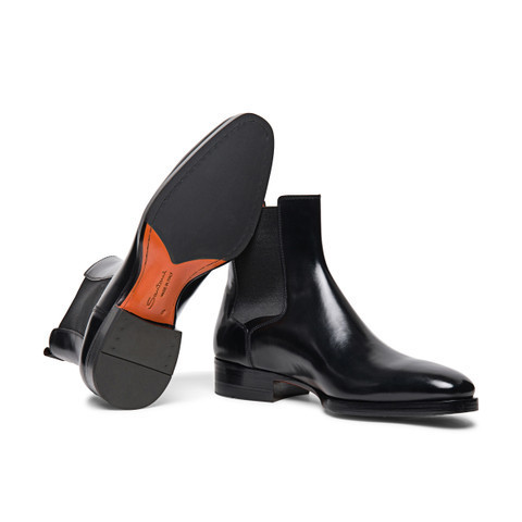 SANTONI / レザー Easy チェルシーブーツ 希少【Santoni】アンティークドレザー チェルシーブーツ