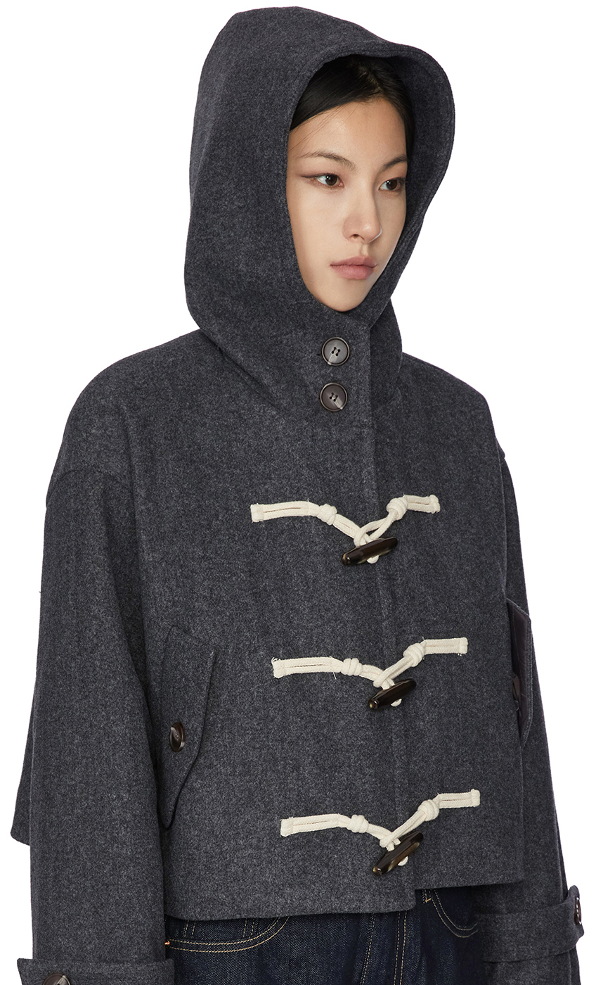 PORTERNA】Comma hooded short coat