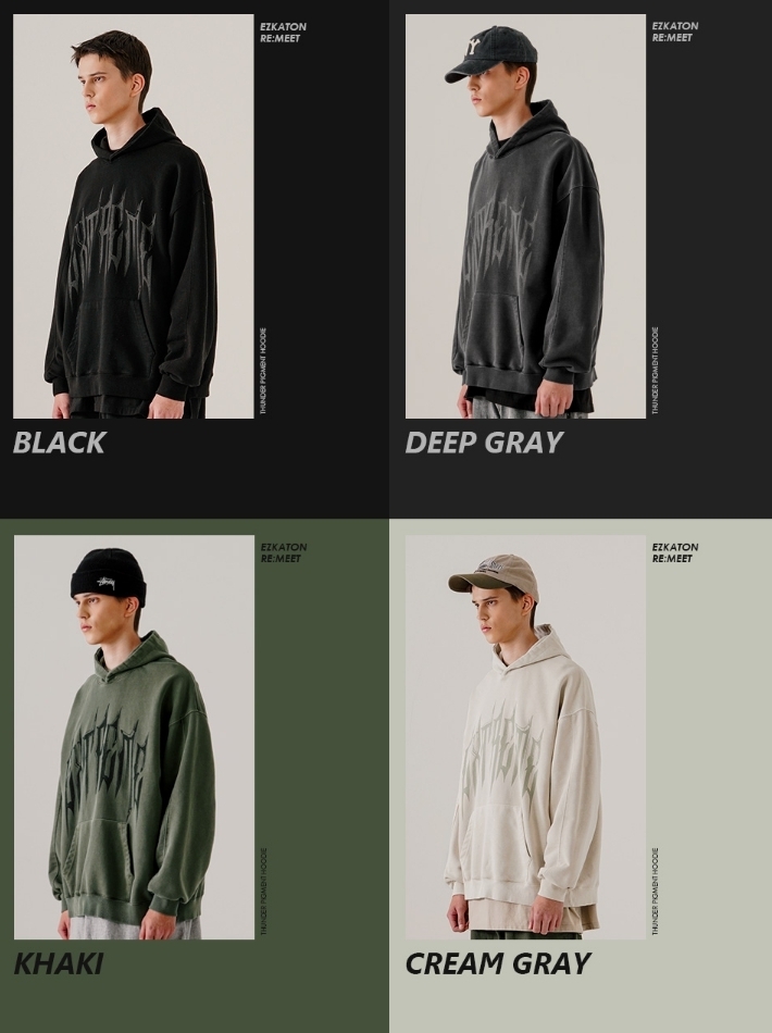 [ EZKATON ]★THUNDER PIGMENT HOODIE EZKATON】23FW☆ Thunder Pigment Hoodie