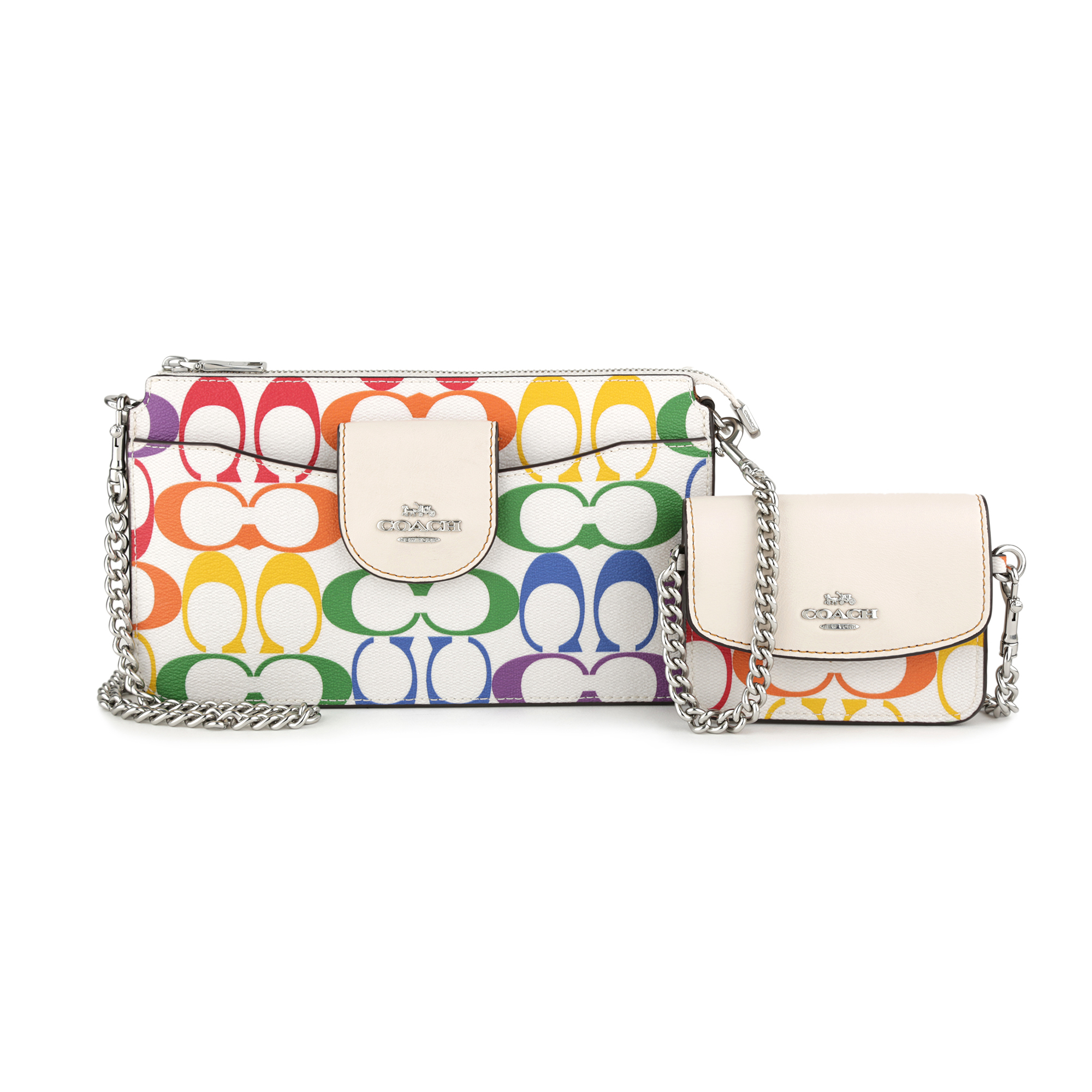 格安saleスタート ボ ゴールデンウィーク限定価格！COACH ホワイト チェーン付き ミュール 靴