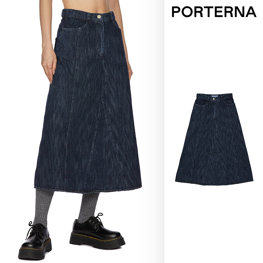 【PORTERNA】Malone Denim Long Skirt