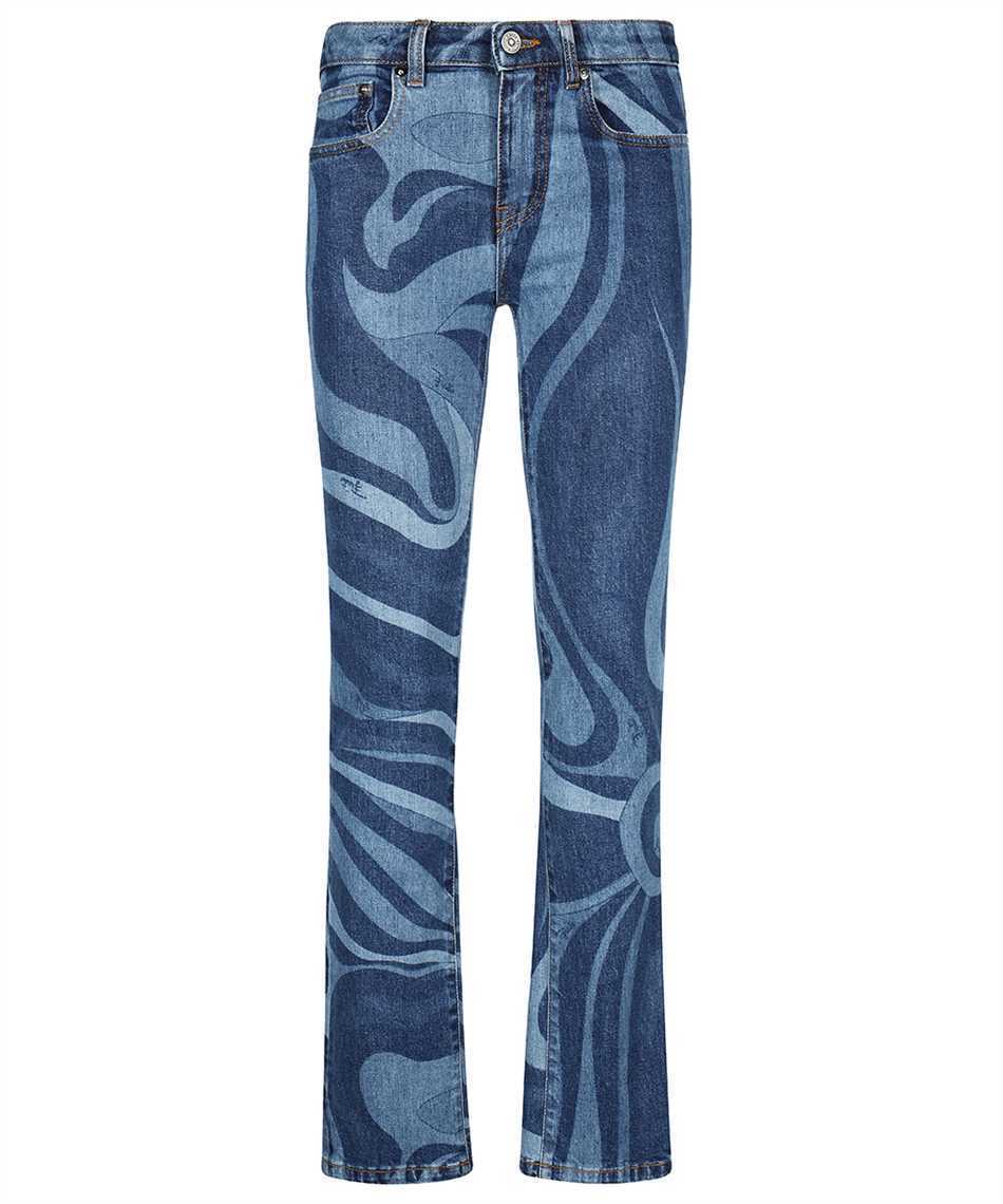 デニム・ジーパン Emilio Pucci 3RDT01 3R998 ABSTRACT-PRINT STRAIGHT-LEG Jeans