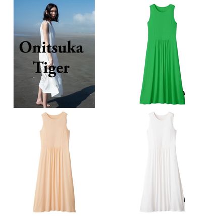 Onitsuka Tiger Dresses Casual Style Unisex A-line Sleeveless Street Style Plain