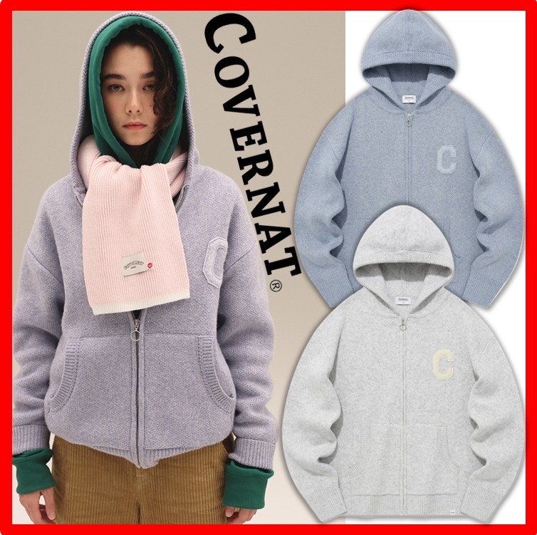 ★韓国の人気★【COVERNAT】★C LOGO HOODIED CARDIGA.N★