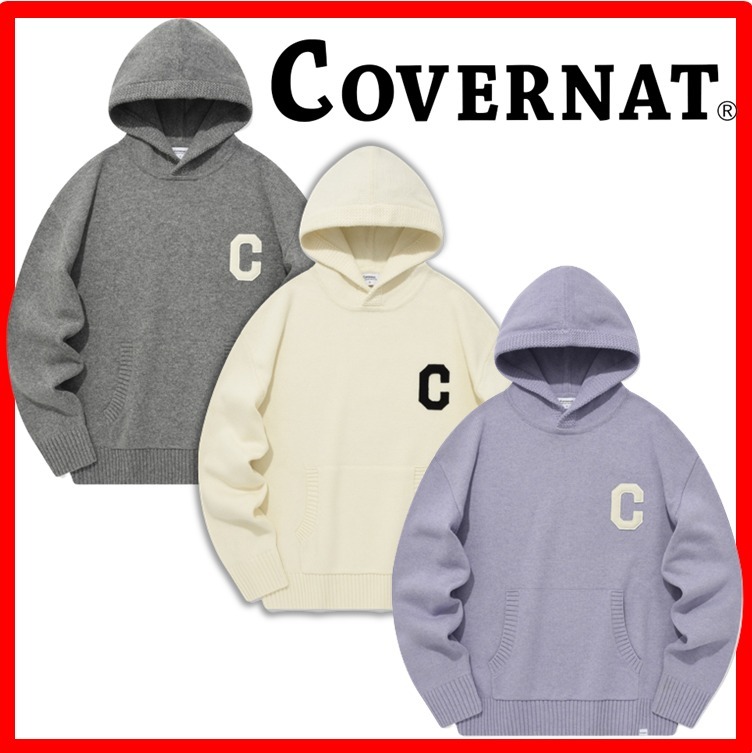 ★韓国の人気★【COVERNAT】★LAMBSWOOL C LOGO KNIT HOODI.E★
