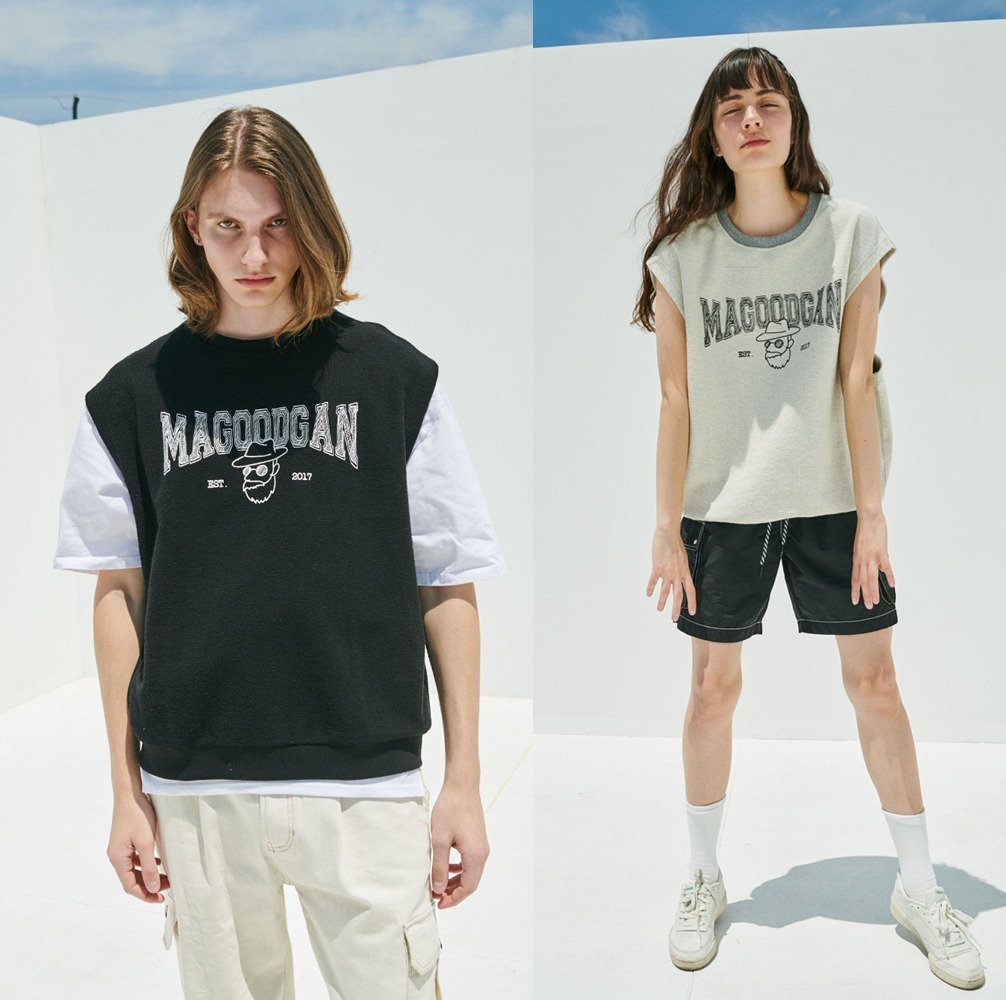 [SEVENTEEN着用]Reverse overfit black sleeveless vest _ 2色