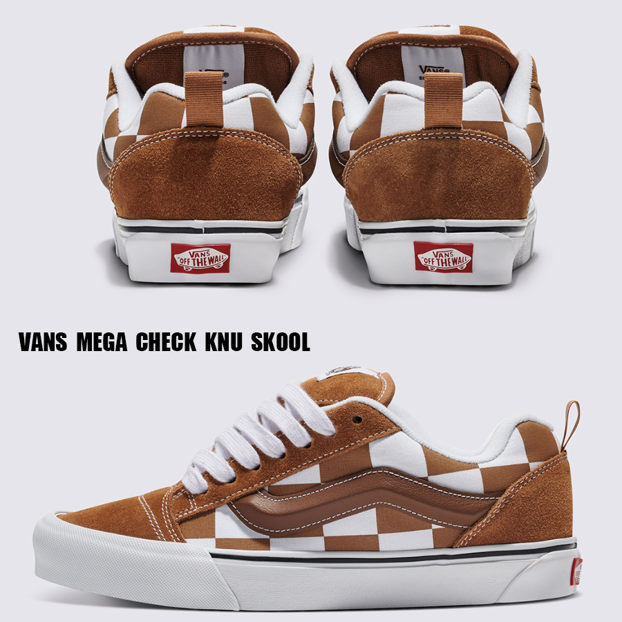 VANS★KNU SKOOL★チェック柄★兼用★MEGA CHECK BROWN