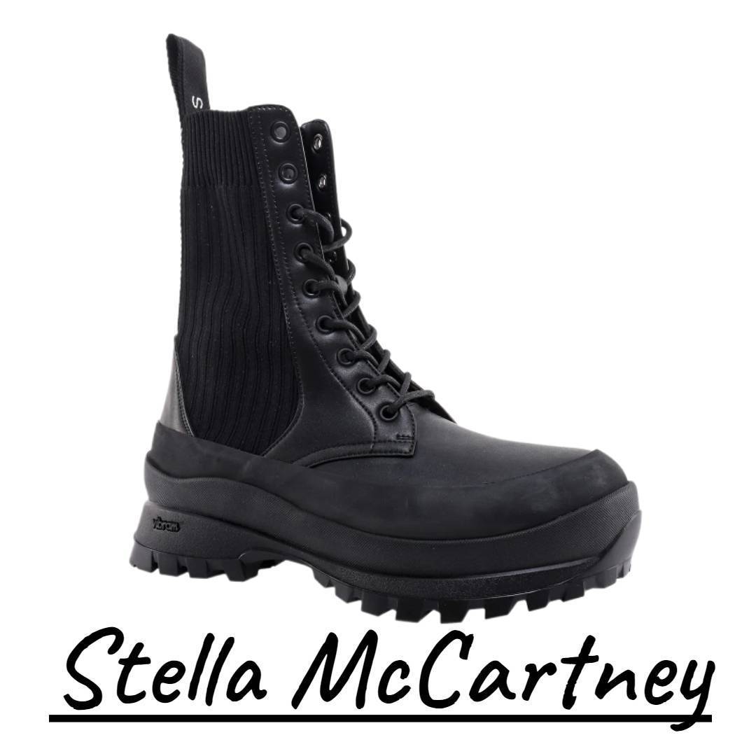［Stella McCartney］チェルシーニットレースアップブーツ