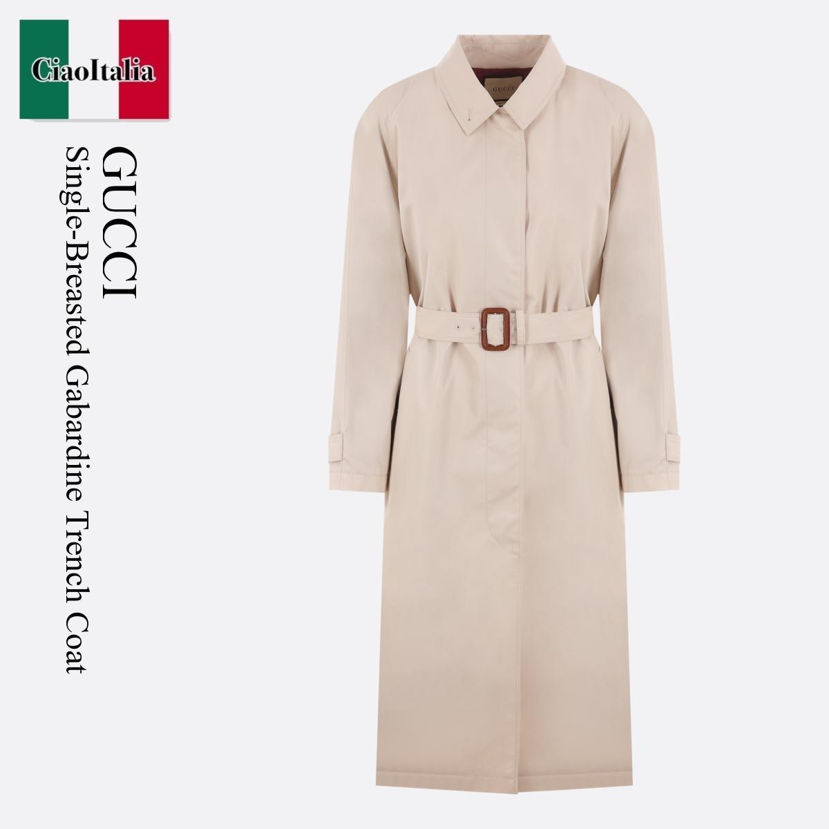 トレンチコート Gucci Single-Breasted Gabardine Trench Coat