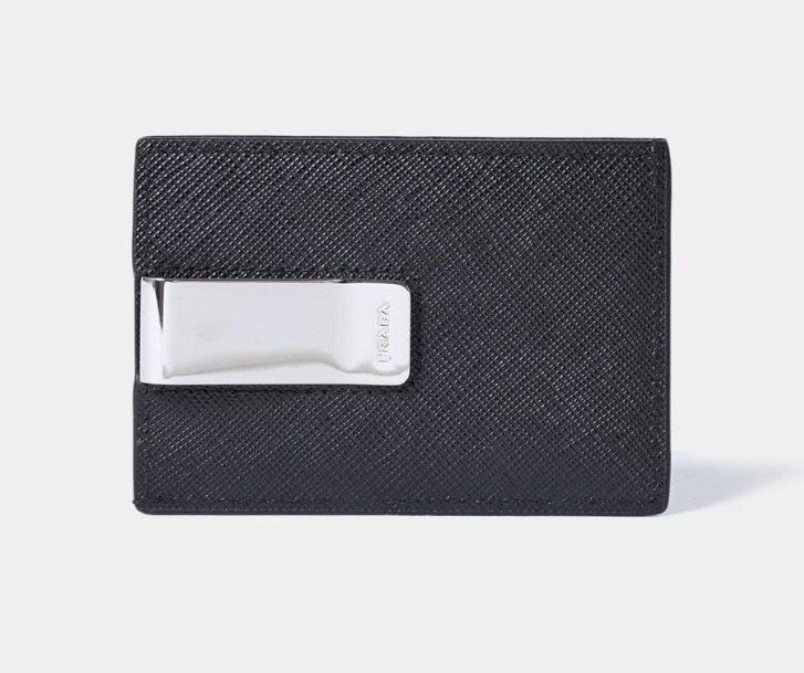 最安値挑戦中★PRADA★サフィアーノ 三角ロゴ カード財布☆BLACK
