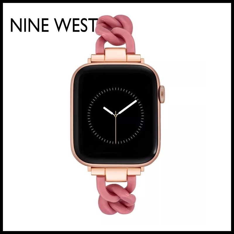 NINE WEST★上品ピンクローズゴールドチェーンApple Watchバンド