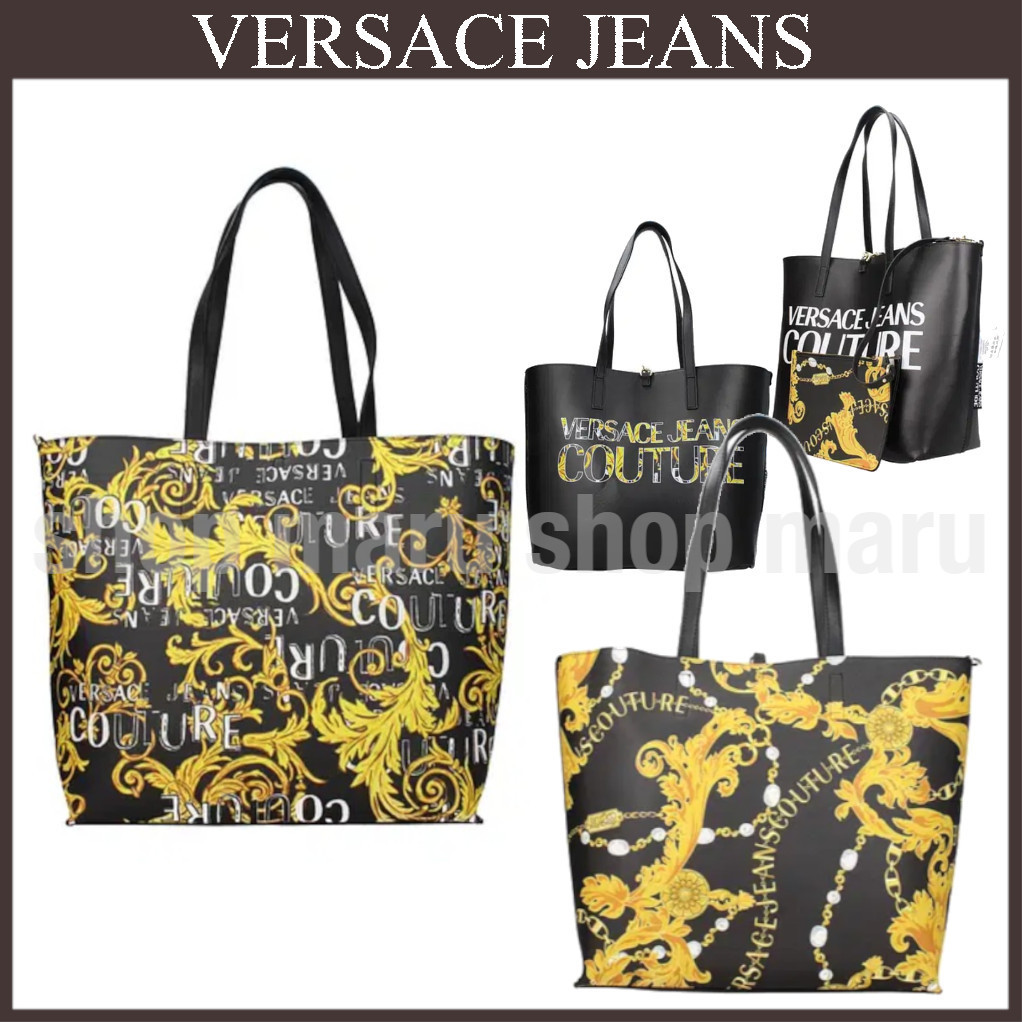 VERSACE JEANS COUTURE◆ダブルフェイス ロゴ トートバッグ