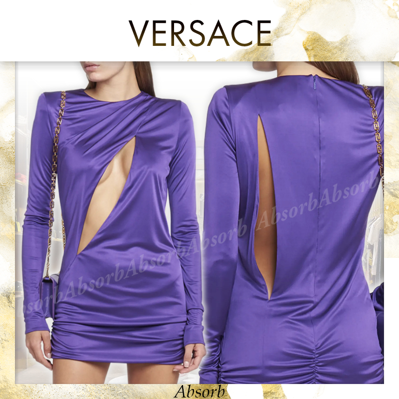 【5,000円値下げしました】VERSACE ミディドレス 黒 2way 5,値下げしました】VERSACE ミディドレス 黒 2way
